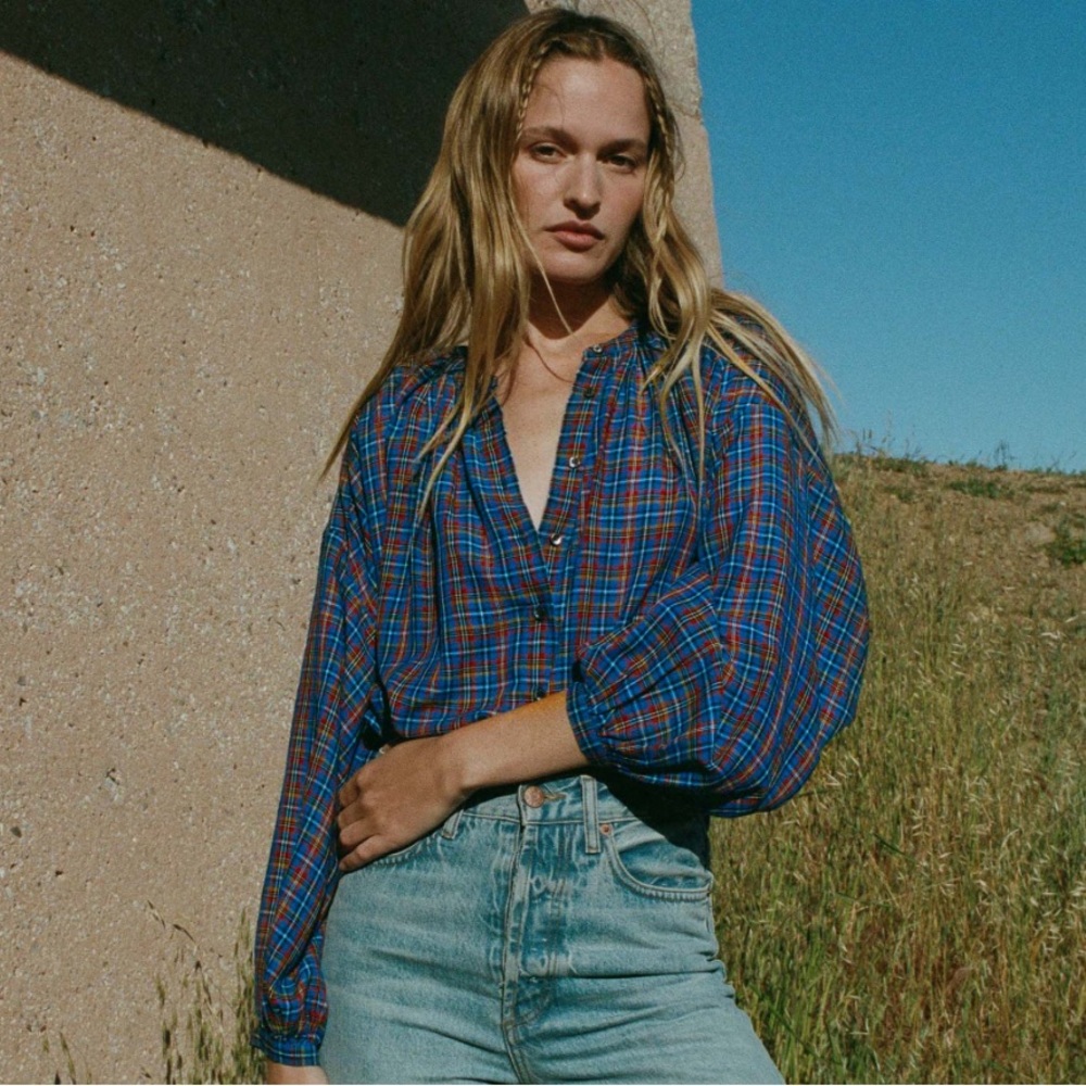 Doen Jane Blouse in French Plaid